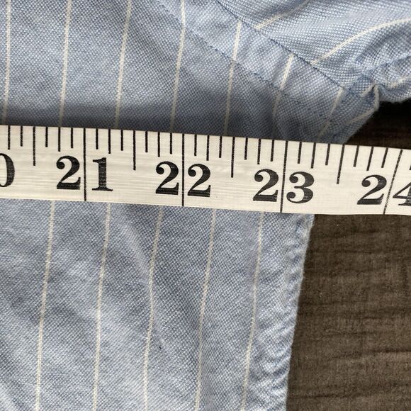 Faherty Mens XL Stretch Oxford Shirt 2.0 Blue White Striped Button Down Shirt - Picture 9 of 11